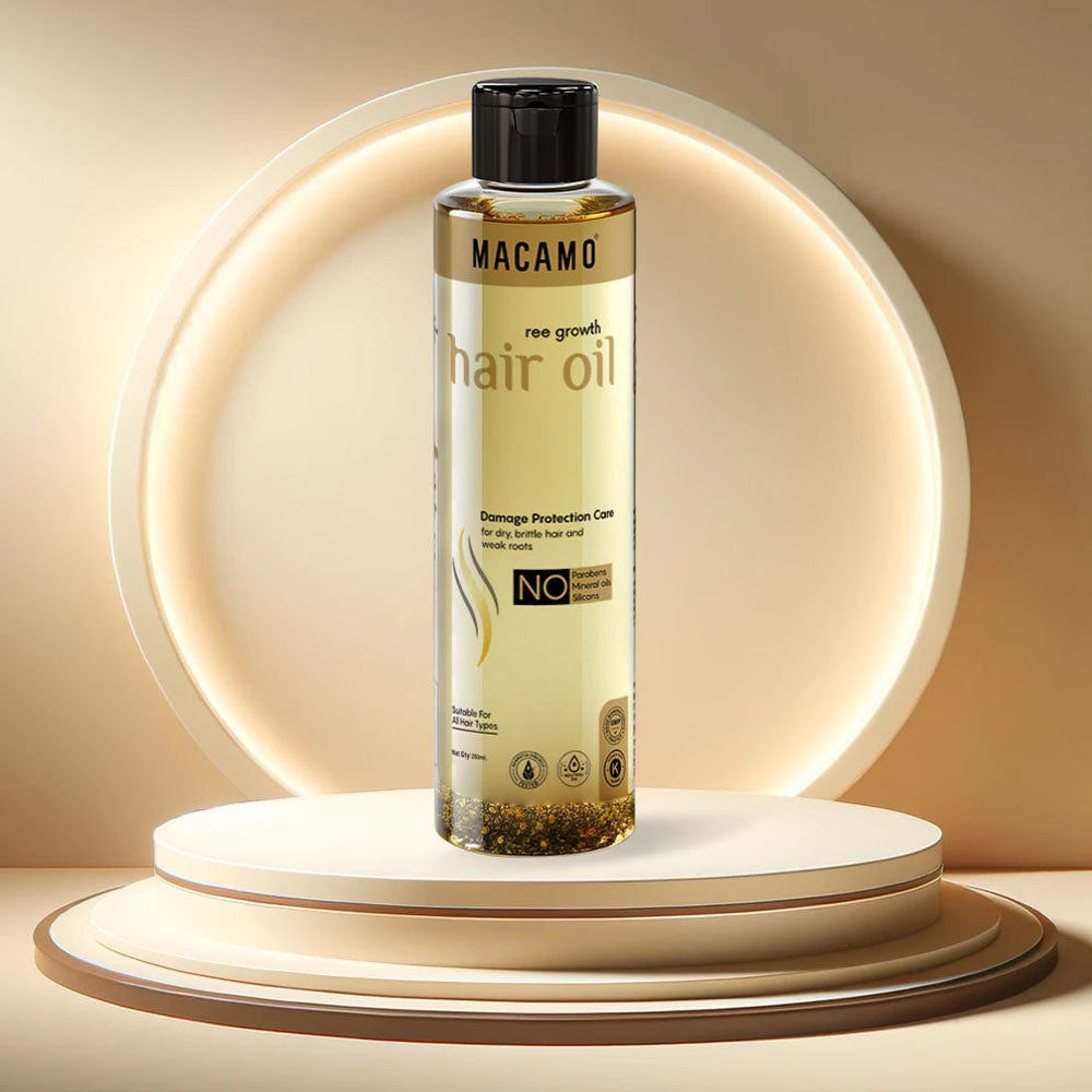 मैकामो री ग्रोथ हेयर ऑयल | बालों के विकास के लिए आयुर्वेदिक हेयर ऑयल | बालों के विकास के लिए हर्बल हेयर ऑयल | 1 सप्ताह में काम करना शुरू करता है | एंटी-डैंड्रफ, आपके बालों को चमक देता है