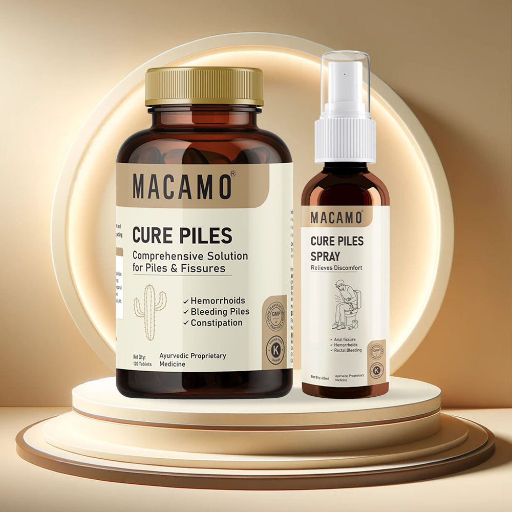 Cure Piles Pack | Ayurvedic Piles Care Kit | Ayurvedic Tablets & Spray for Piles | Visible Piles Relief in 3 days | Dual Action & Fast Relief | Effectively Manage Fissure & Fistula
