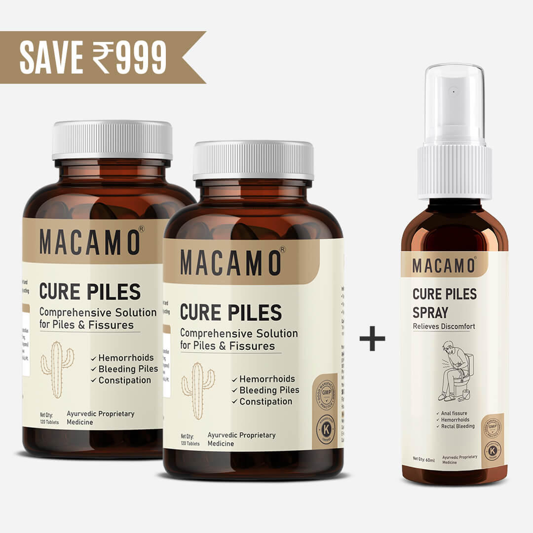 Cure Piles Pack | Ayurvedic Piles Care Kit | Ayurvedic Tablets & Spray for Piles | Visible Piles Relief in 3 days | Dual Action & Fast Relief | Effectively Manage Fissure & Fistula