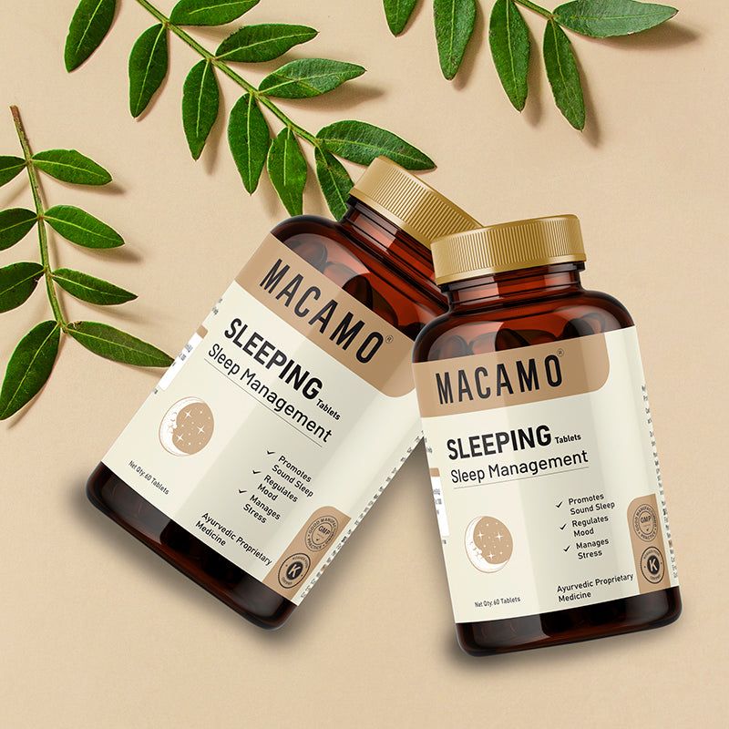 Macamo Sleeping Tablet | Supplements for sleep | Ayurvedic Supplement for Good Sleep | Natural Supplement for Sleep | Relieves Stress & Anxiety