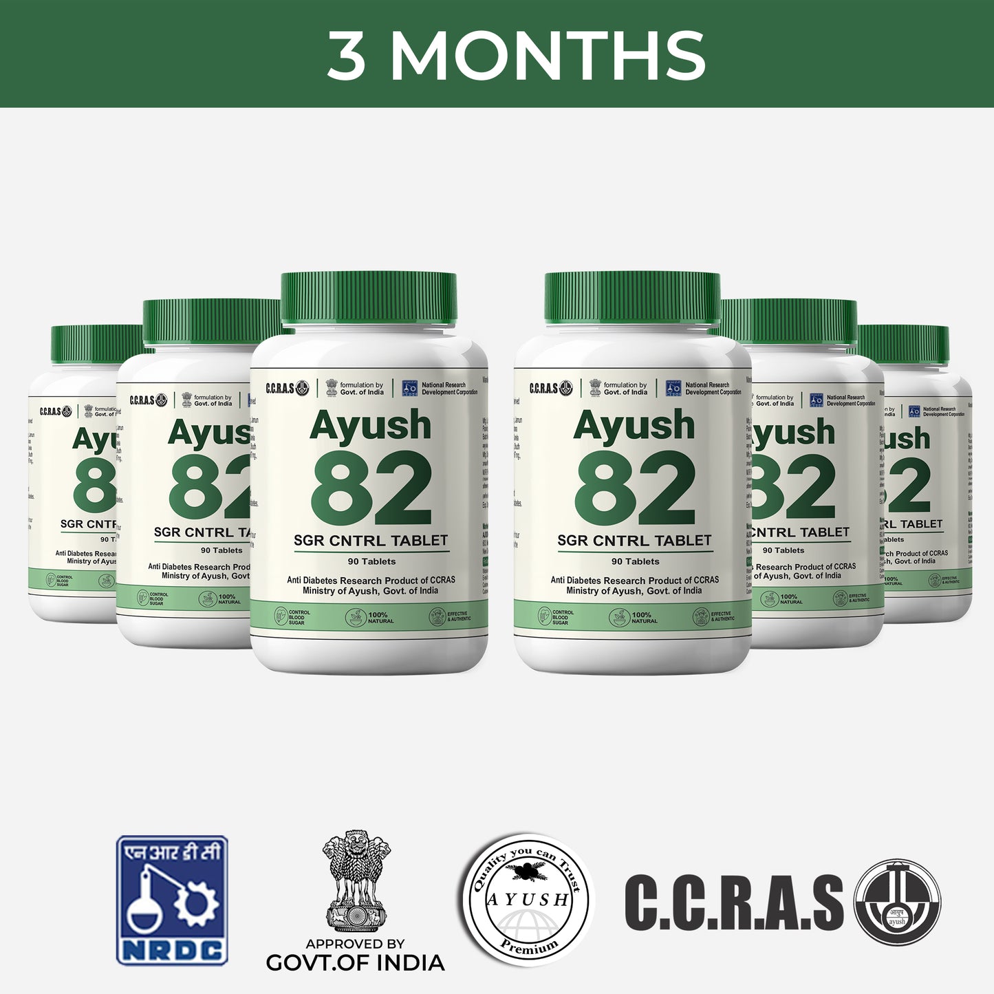 Ayush 82 SGR CNTRL Tablets | Ayurvedic Supplement for Diabetes in India | Ayurvedic Sugar Supplement by CCRAS | Sugar Tablets at ₹4/tablet